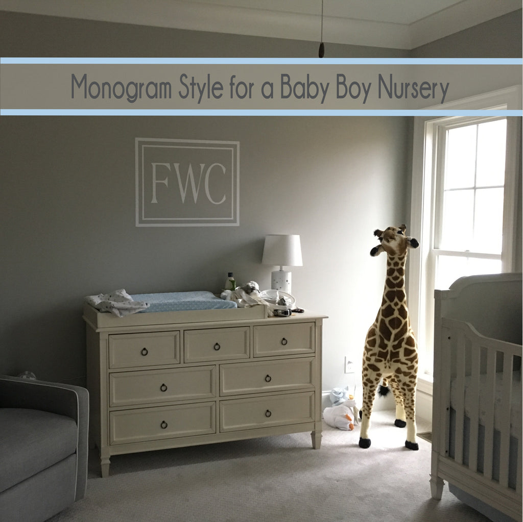 Monogram Wall Decal for the Baby Boy or Girl Nursery