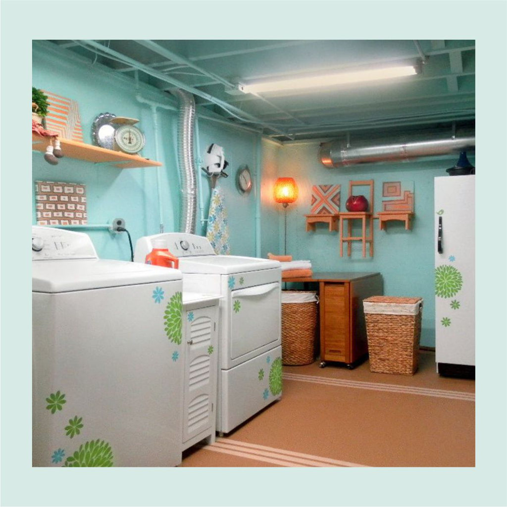 Even a Basement Laundry Can Be Bright and Cheery