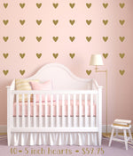 Heart Wall Decals | Gold Heart Decals | Peel & Stick Wall Decals | Nursery Decor