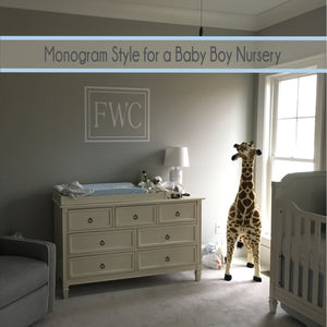 Monogram Wall Decal for the Baby Boy or Girl Nursery
