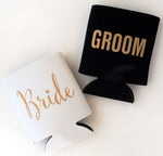 Bride and Groom Wedding Can Coolers | FREE SHIPPING
