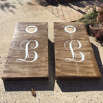 Monogram Decals for Cornhole Game Boards | Rustic Country Wedding Decor