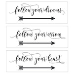 follow your arrow decal | follow your heart wall decor | follow your dreams wall art | Gold Office Decor | Gold Nursery Wall Decor