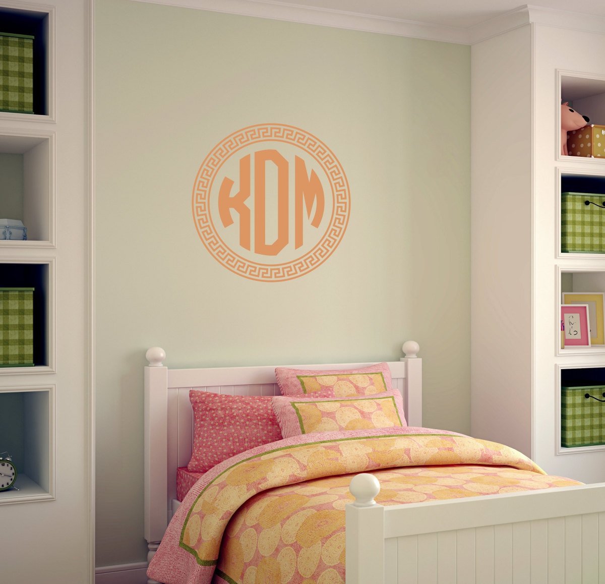 Greek Key Style Monogram Wall Decal | Nursery Decor | Dorm Room Decor