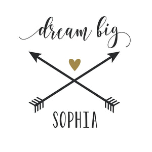 Dream Big | Dream Big Little One Wall Decal | Personalized Name Decal | Girl Nursery Decor