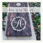 Personalized Wedding Monogram Decal Set for Cornhole Game Boards
