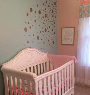 Gold Dot Decals | Polka Dot Wall Decal | Gold Vinyl Dots | Gold Nursery Decor | White and Gold Decor | Girls Bedroom Decor