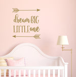 Dream Big Little One | Nursery Wall Decal | Rustic Nursery Decor