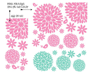 Flower Wall Decals | Girl Wall Decals | Nursery Decals | Daisy and Dahlia Flower Decals