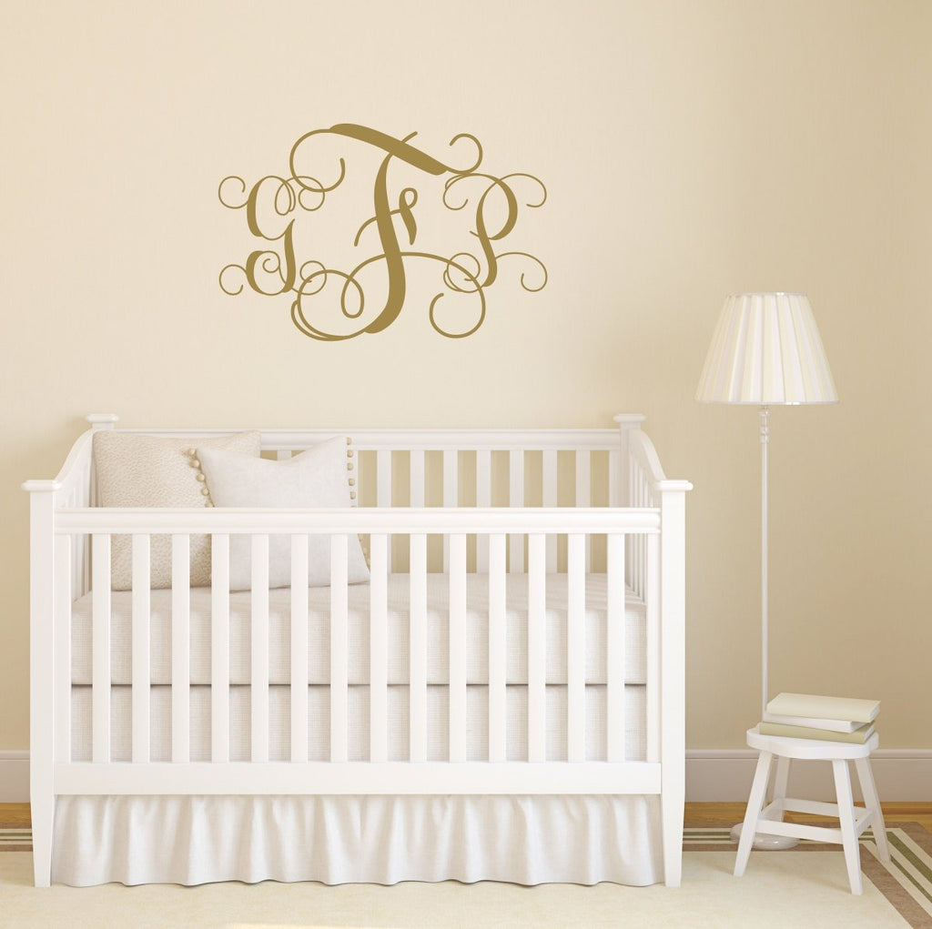 Vine Monogram Wall Decal | Nursery Monogram | Personalized Nursery Decor | Teen Decor | Dorm Decor