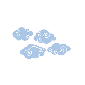 Cloud Decal | Whimsy Clouds with Sun Wall Decal Package for Nursery
